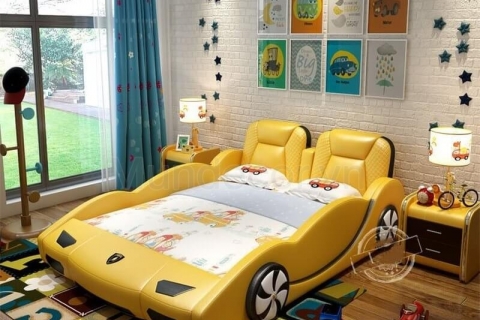 Mẫu giường ô tô cho bé trai GCB132