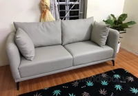 Sofa văng da màu xám SV044