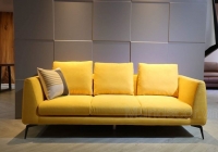 Sofa văng phòng khách nỉ màu vàng SV311