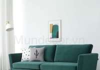Sofa văng xanh chất liệu nỉ cho phòng khách SV305