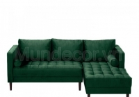 Sofa góc nỉ nhung xanh đậm SG223