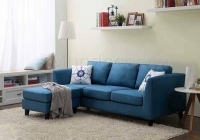 Sofa góc nỉ xanh SG138