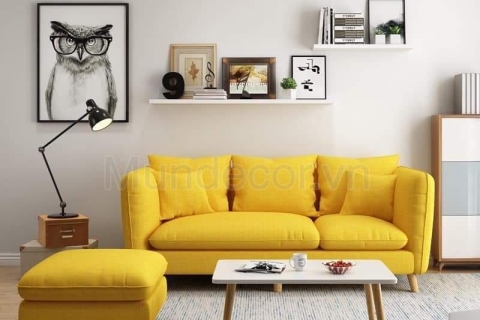 Sofa nỉ màu vàng SN043