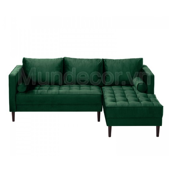 Sofa góc nỉ nhung xanh đậm SG223
