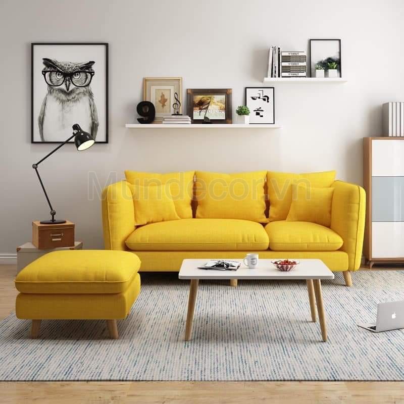 Sofa nỉ màu vàng SN043